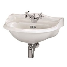 Hudson Reed Chancery 500mm Traditional Wall Hung Cloakroom Basin 1 Tap Hole Sink