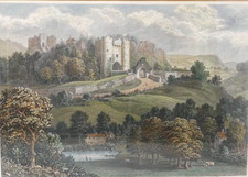 Carisbrooke Castle Hand Coloured Engraving George Brannon 1834 Framed Print IoW