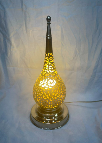 Silver toned moroccan table - toned,