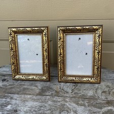 2 Vintage Ornate Gold Gilded