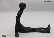 Abstract Sitting Figure Ornament – Black Distressed Finish – Modern Minimalist