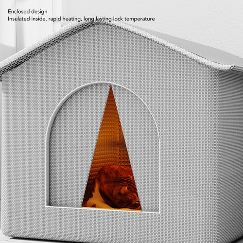 Gray outdoor cat house water - gray,
