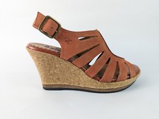 Clarks Orange Leather Wedge