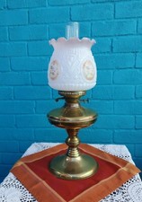 Brass Floral Vintage Antique Period Duplex Hurricane Paraffin Oil Gas Light Lamp