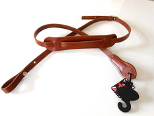 Genuine Leather Tan Mandolin Uke Instrument Strap Reinforced Strap Ends