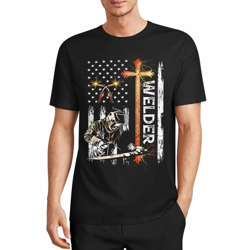 Welder american flag welding - welder,