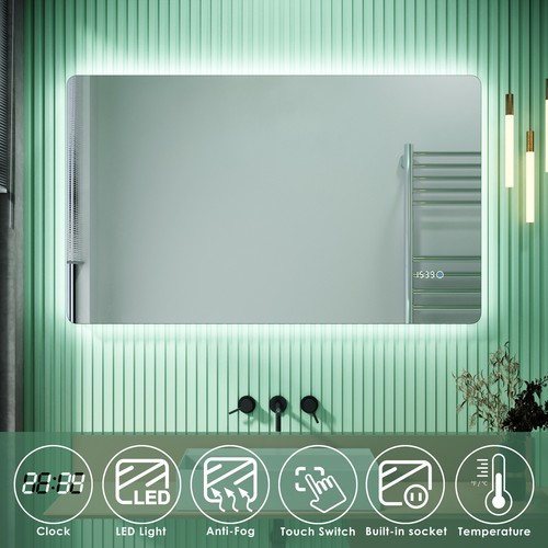 Large bathroom mirror with led - with,
