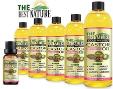 100% Cold Pressed Pure Castor Oil for Hair, Skin, Nails, Body Eyelashes, Eyebrow