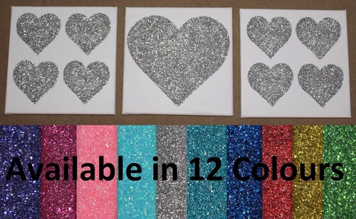 Set white glitter heart - set,