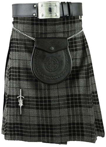 Traditional grey scottish kilt - grey,