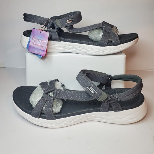 Skechers sandals grey strappy - grey,