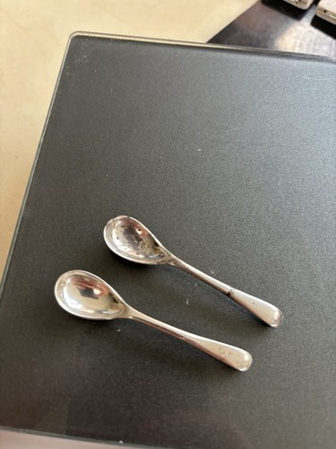 Pair solid silver salt - pair,