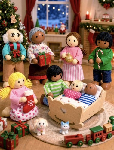 Dolls house diverse family - dolls,