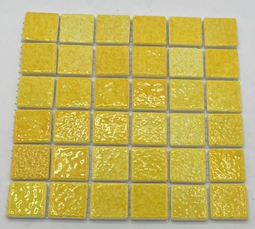Honey yellow mosaic tiles - yellow,
