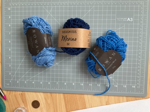 Oddments blue wool rowan - oddments,