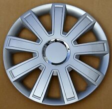 Silver 15" wheel trims, Hub Caps, Covers to fit Nissan Micra,Note,Almera+ badges