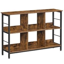 Bookshelf Bookcase Shelving Unit Console Table Rustic Brown Black LLS104B01