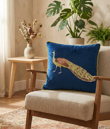 Luxurious embroidered peacock - embroidered,
