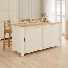 Marbury Cream Kitchen Island Counter with Bar Top - SLIGHT SECONDS-CRM75-F336