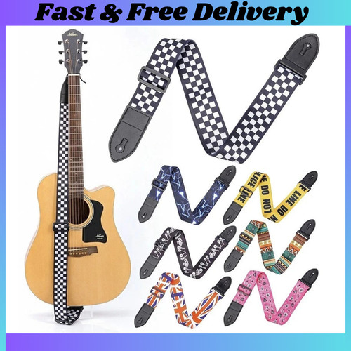 Soft leather guitar strap - soft,