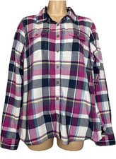 WEIRD FISH 14 Vgc navy blue/pink check longline shirt blouse