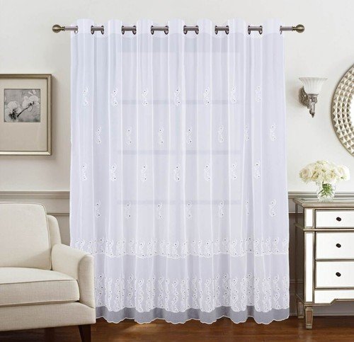 White lace net curtains - lace,