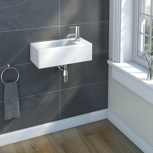Wall mounted sink rectangular - mounted,
