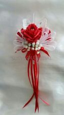 Red & White Rose & Hearts Wedding Flowers, Bridesmaids, Buttonholes