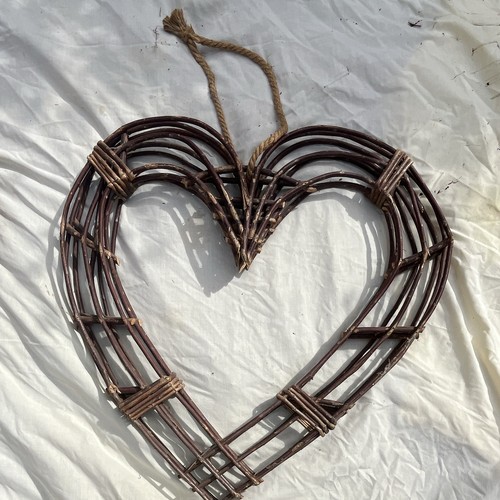 Heart shaped brown twig wreath - heart-shaped,