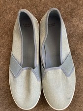 Ladies Evans Canvas Denim Deck Shoes Size 8 Extra Wide Fit