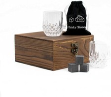 TRIXES Whiskey Glasses & Stones Gift Box NEW Gift Set Whisky Stones Box