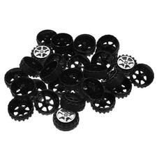  30 Pcs Toy Car Set Wheels and Axles for Projects Replaceable Tires
