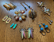 Collection Assorted Egyptian Revival Insects - Bugs & Animal Costume Jewellery