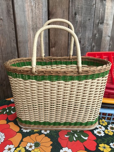 Vintage wicker plastic woven - vintage,