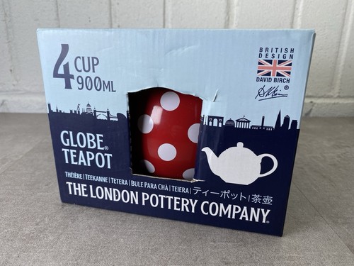 London globe pottery red polka - pottery,