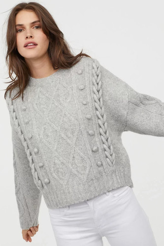 Chunky knit grey - h&m,