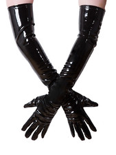 Honour Female PVC Long Gloves in Black
