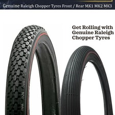 Genuine Raleigh Chopper Tyres Front / Rear MK1 MK2 MK3 Redline Original Parts