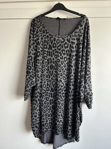 Long leopard print top - print,