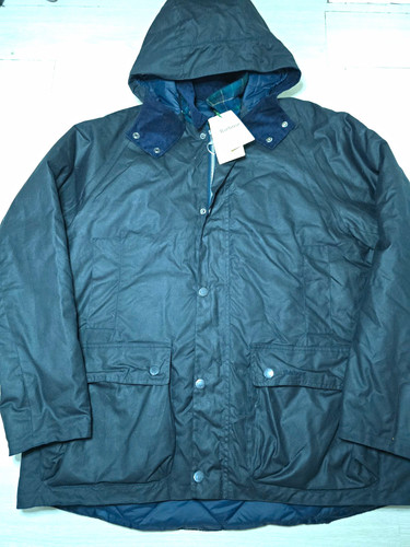 Barbour black waxed hooded - black,