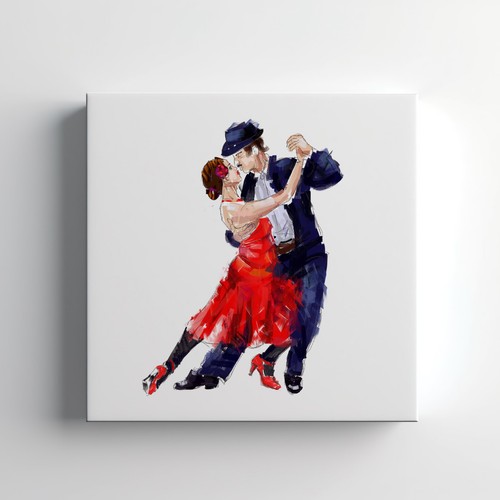 Tango dancers couple canvas - dancers,