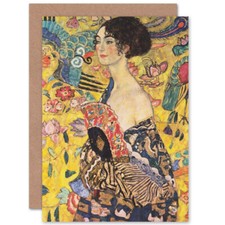 Klimt lady with - fan, painting