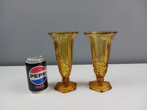 Pair art deco amber - art,