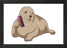 Seal Hairdresser Comb Framed