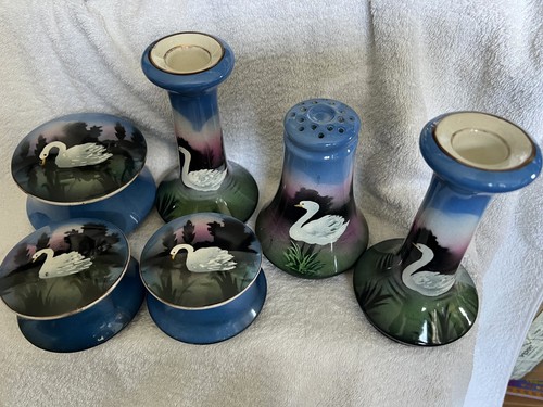 Vintage swan china three - three, pots