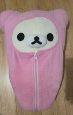 San-X Rilakkuma Korilakkuma Plush Soft Toy Sleeping Bag Pink Reversible Rare JP