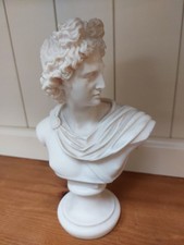Vintage white  resin bust of Apollo Belvedere, Greek mythology, Apollon