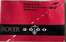 Original Rover 2000 Owners Instruction Manual 1966 TP396B Vintage