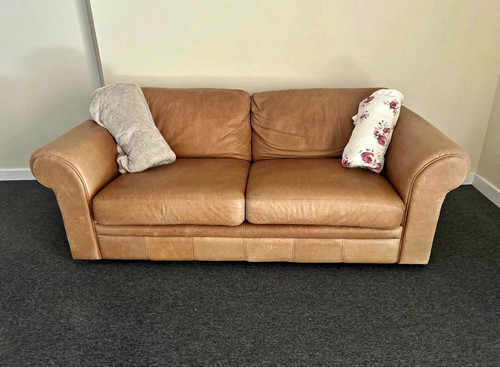 Brown tan seater sofa - brown, /tan