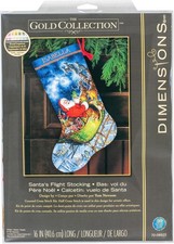 Personalised Christmas Stocking Cross Stitch Kit - Santa 16in Complete
